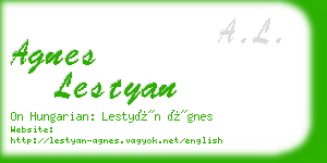 agnes lestyan business card